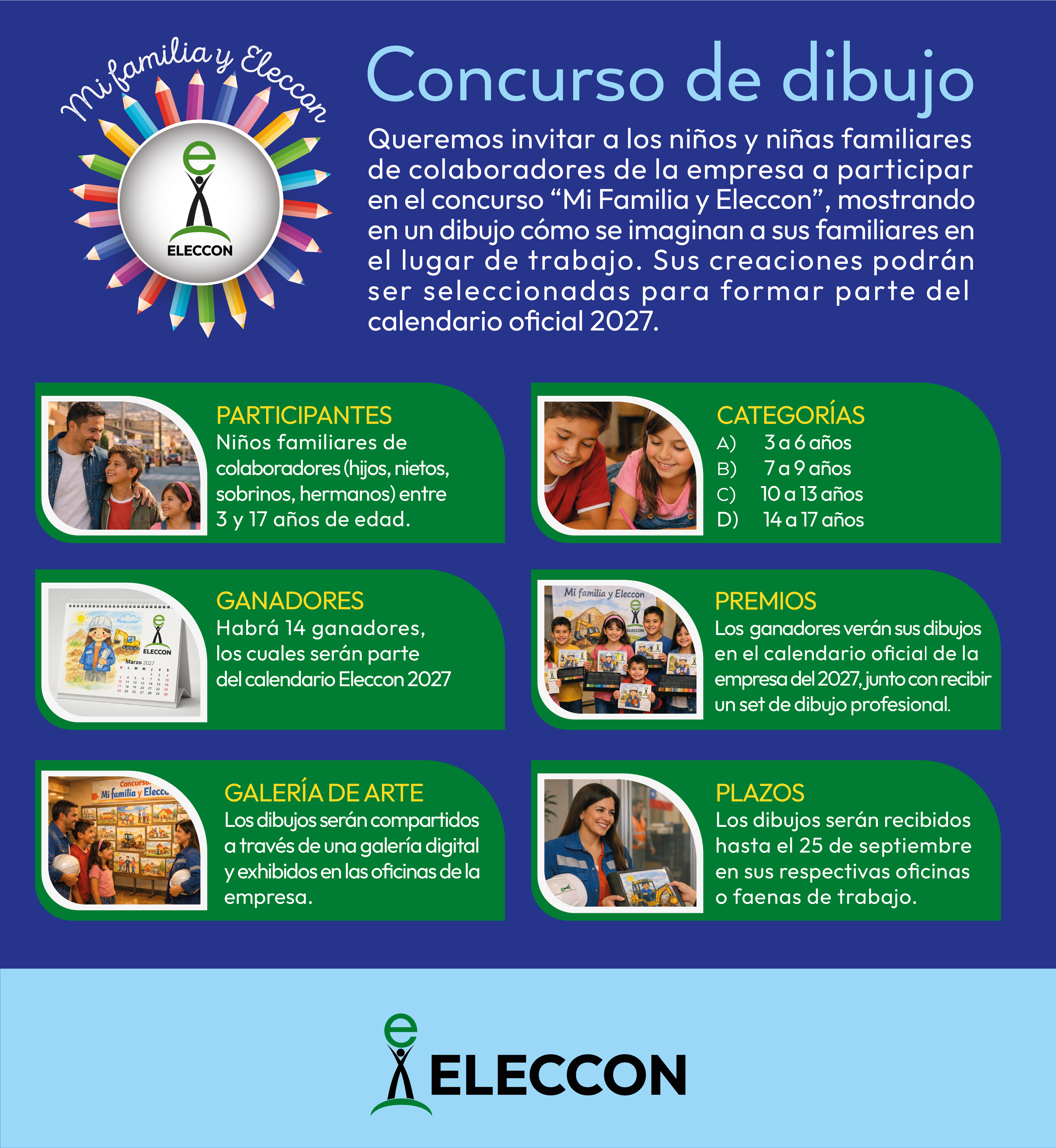 Afiche Concurso de Dibujo Mi familia y Eleccon